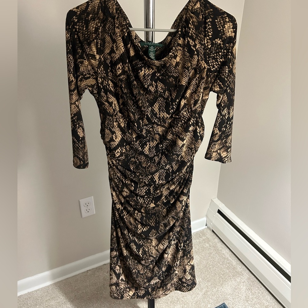 Black and gold snakeskin print with roached detail size 12 Polo Ralph Lauren